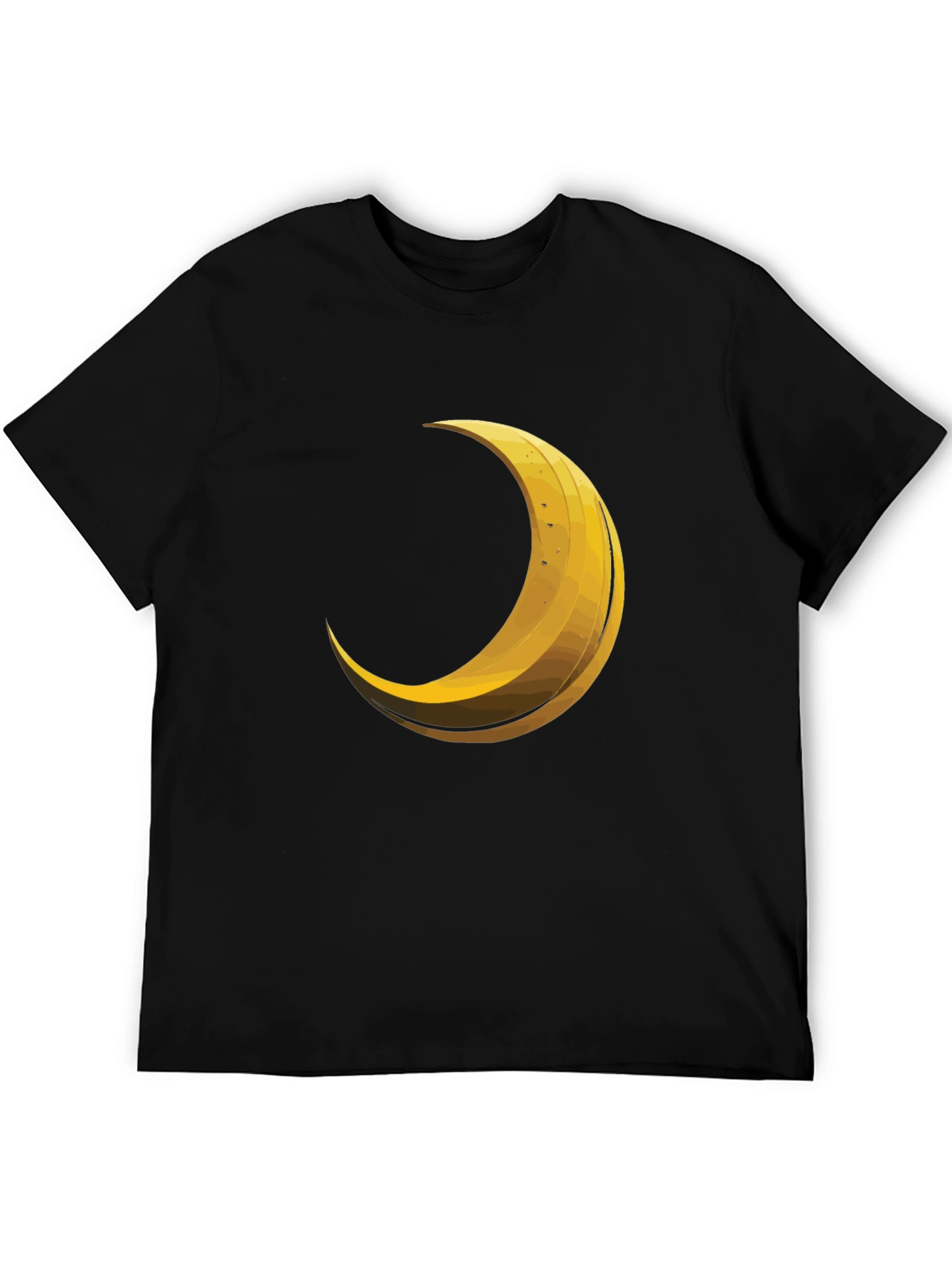 Crescent Moon Graphic Tee - Trendy Black T-Shirt
