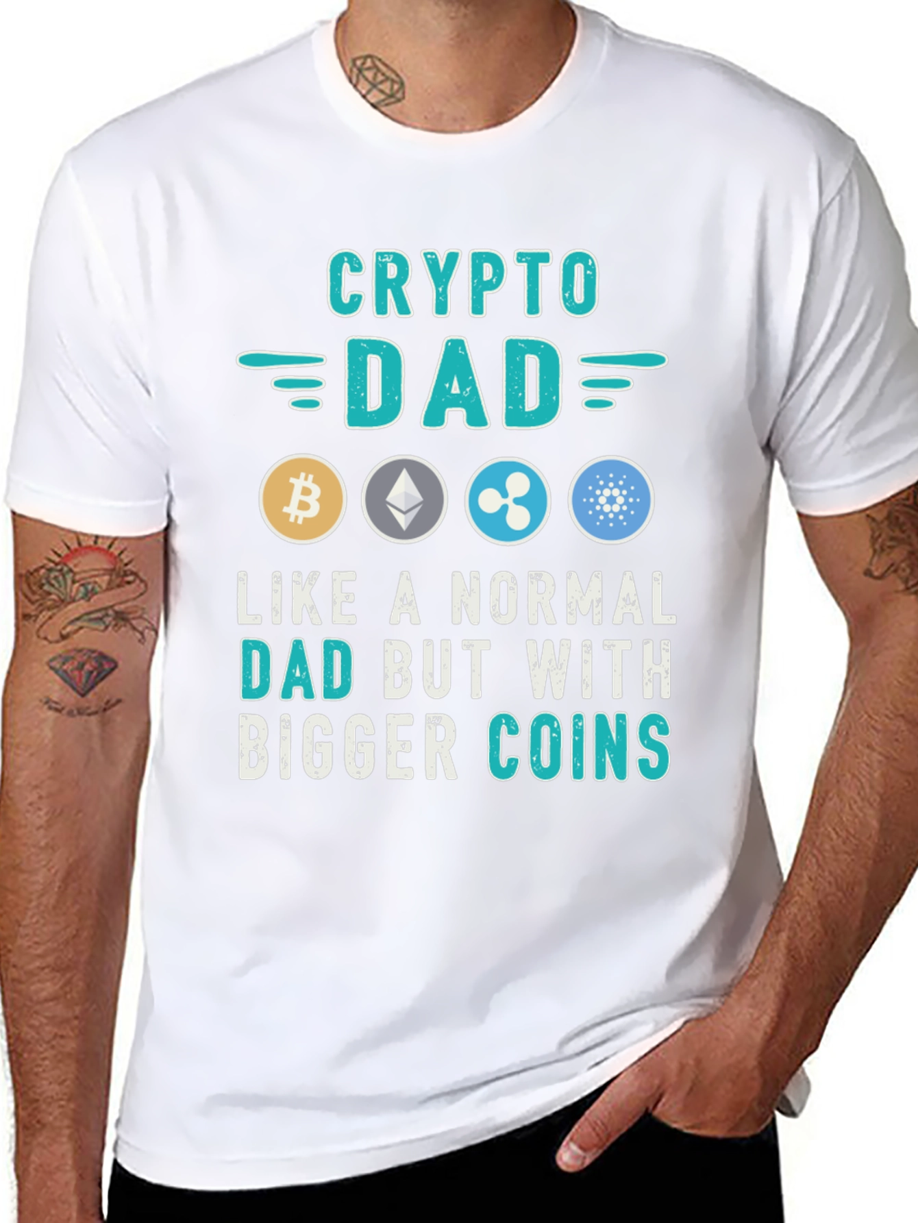 Crypto Dad T-Shirt - Bitcoin Ethereum Ripple