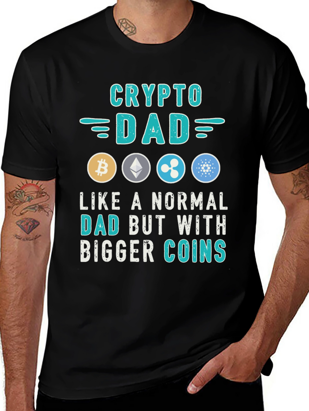Crypto Dad T-Shirt - Bitcoin Ethereum Ripple