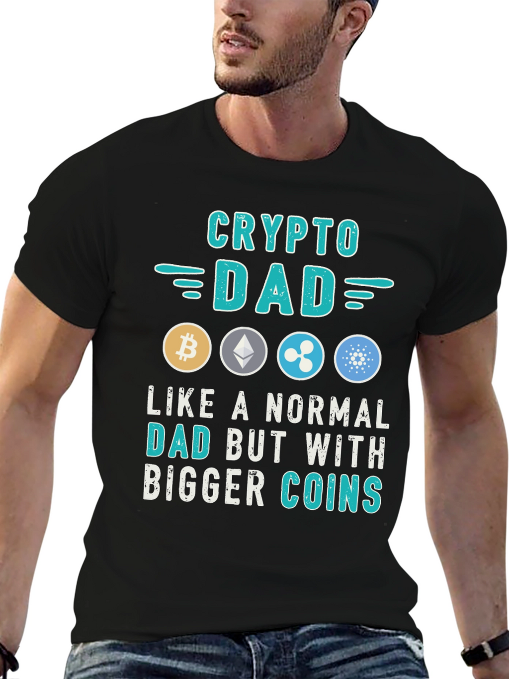 Crypto Dad T-Shirt - Bitcoin Ethereum Ripple