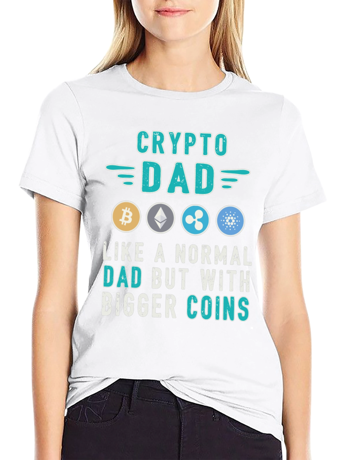 Crypto Dad T-Shirt - Bitcoin Ethereum Ripple