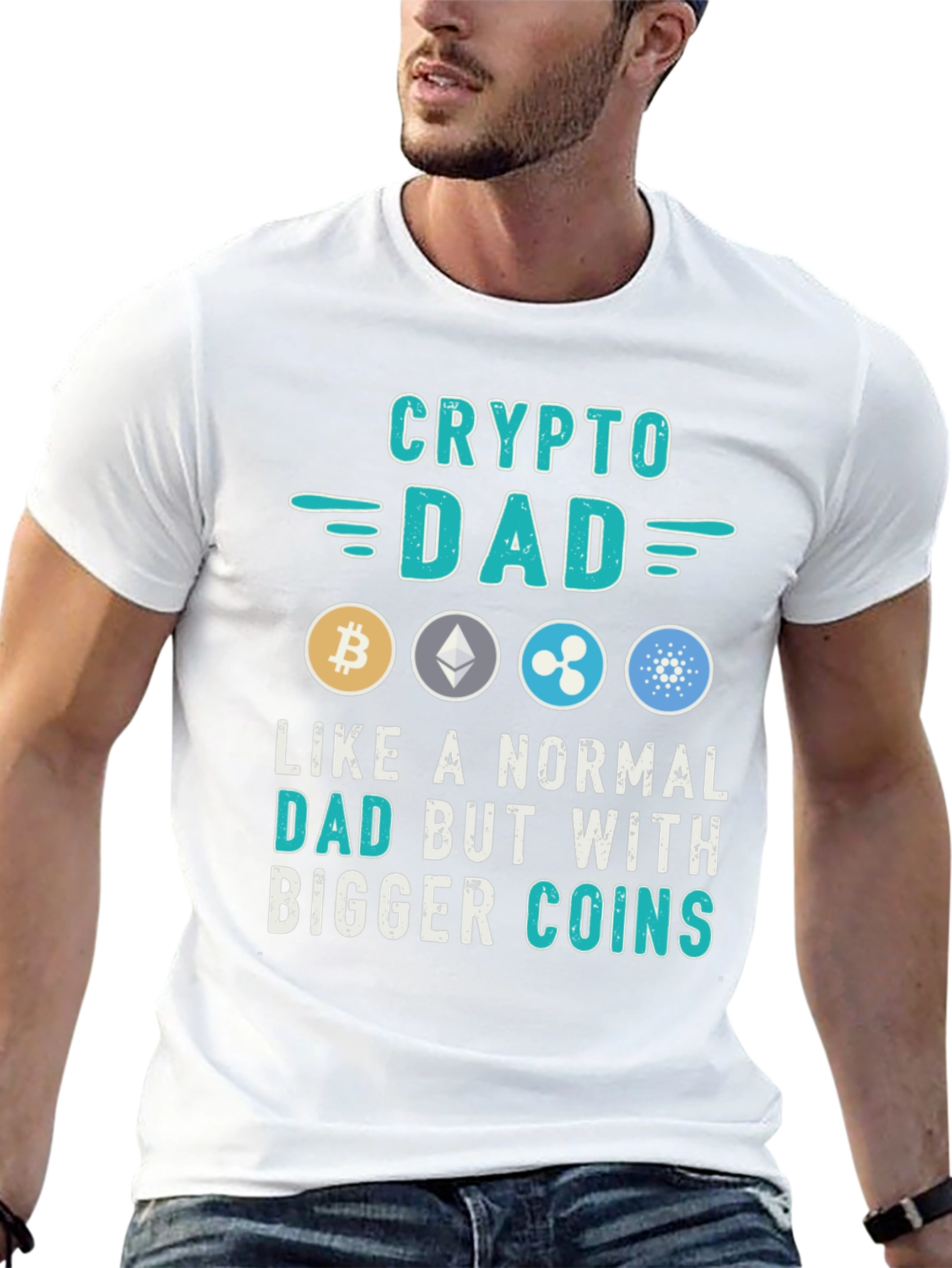 Crypto Dad T-Shirt - Bitcoin Ethereum Ripple