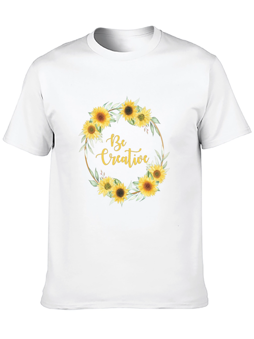 Sunflower Wreath Be Creative Black Tee