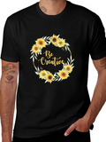 Sunflower Wreath Be Creative Black Tee