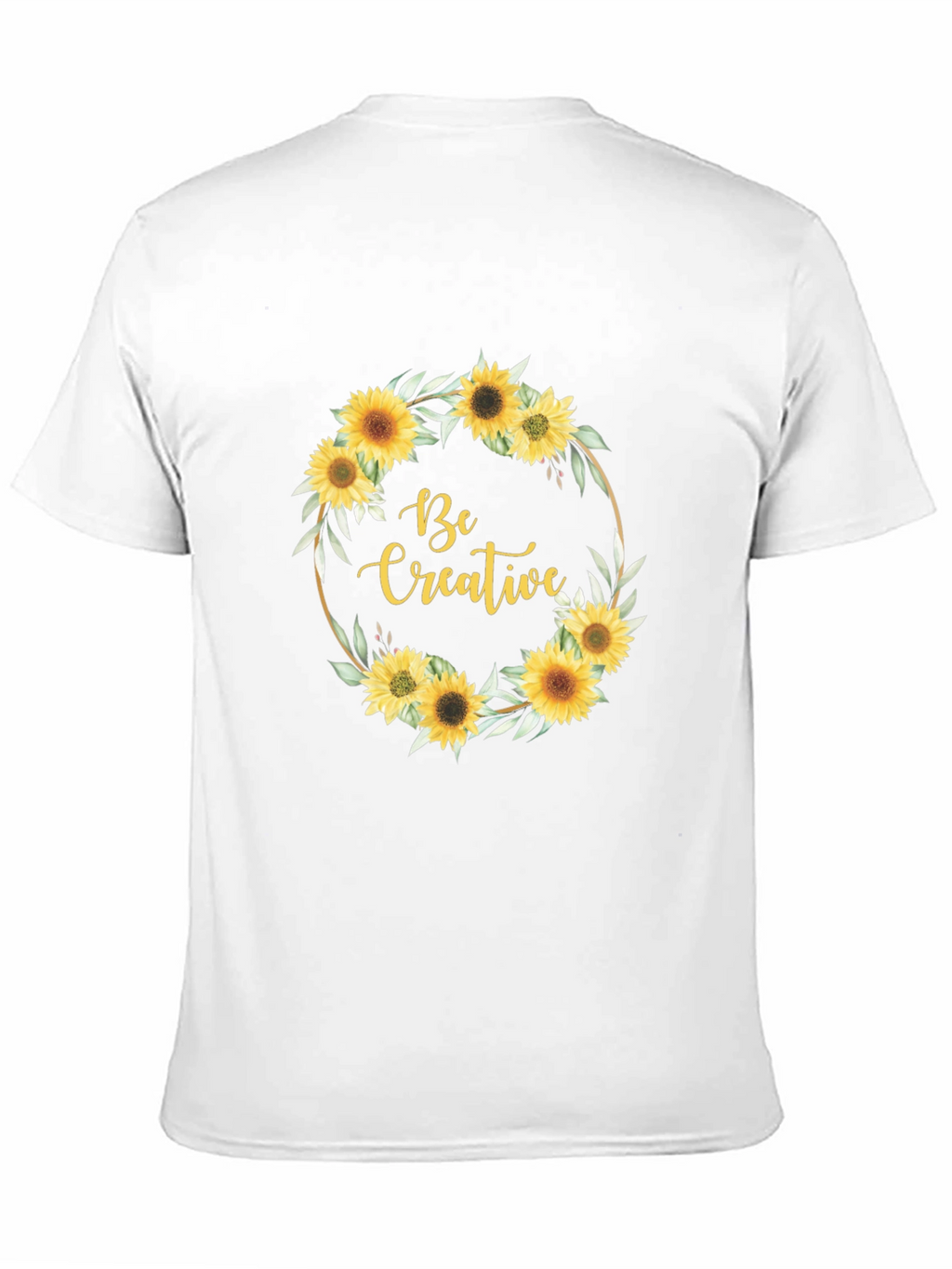 Sunflower Wreath Be Creative Black Tee