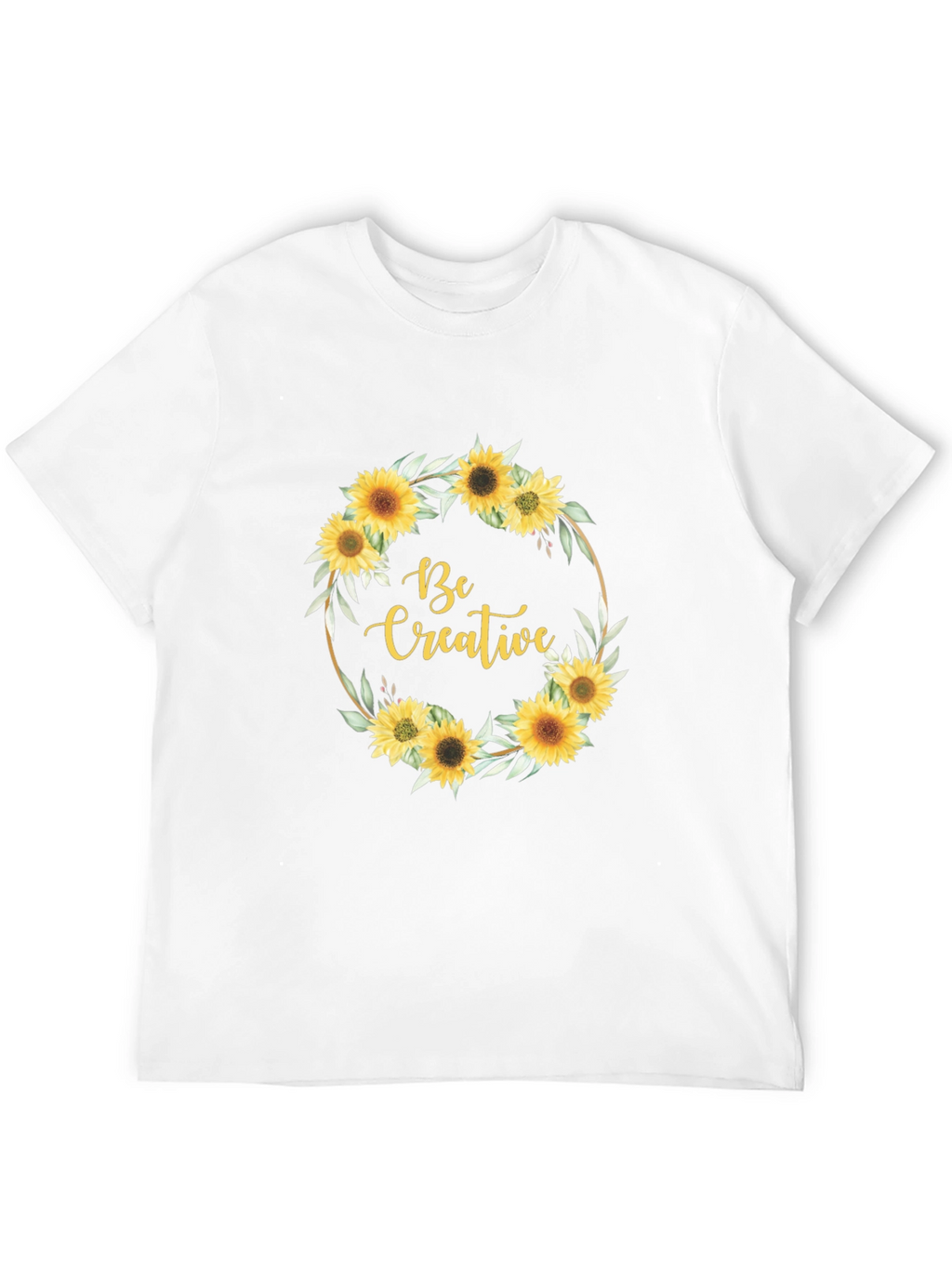 Sunflower Wreath Be Creative Black Tee