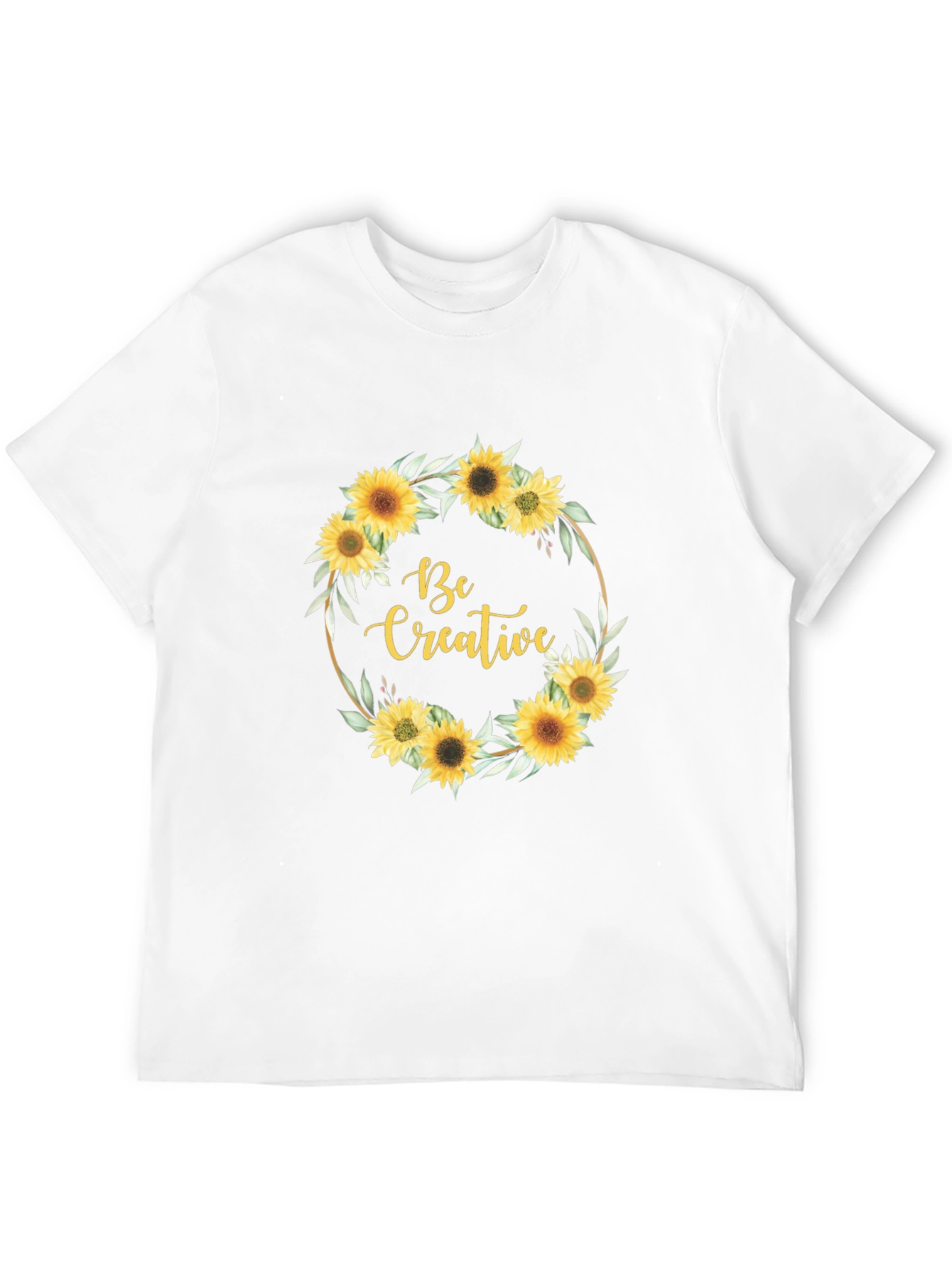 Sunflower Wreath Be Creative Black Tee