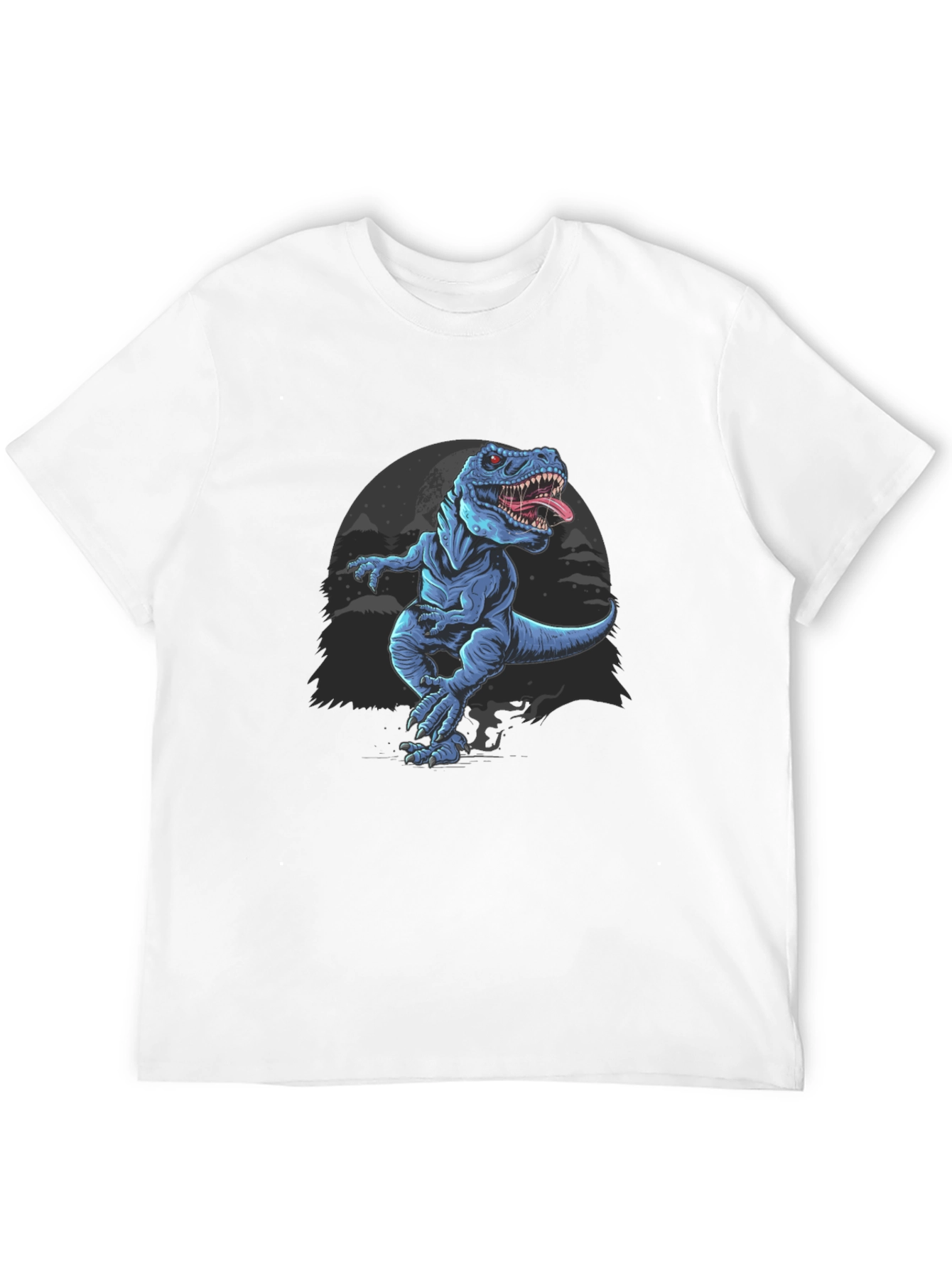 Dinosaur Graphic Tee - Black Cotton T-Shirt