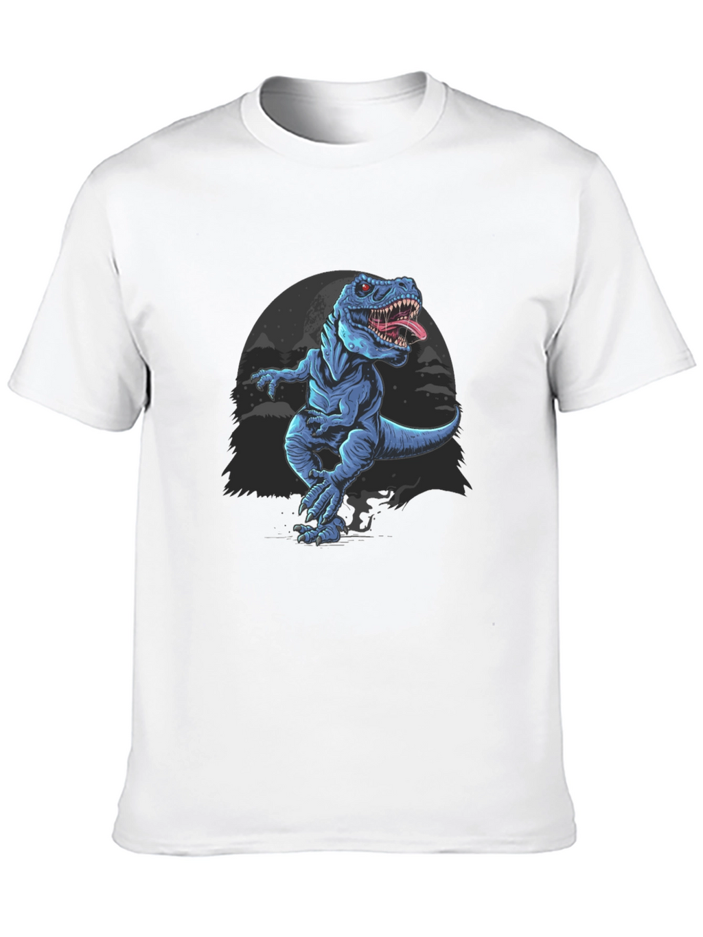 Dinosaur Graphic Tee - Black Cotton T-Shirt