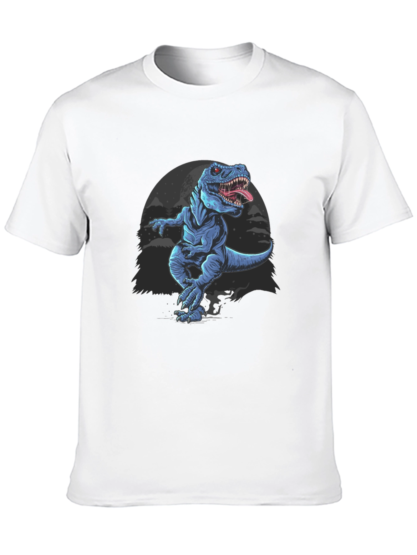 Dinosaur Graphic Tee - Black Cotton T-Shirt