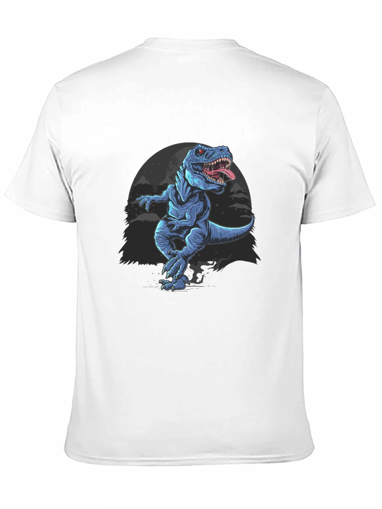Dinosaur Graphic Tee - Black Cotton T-Shirt
