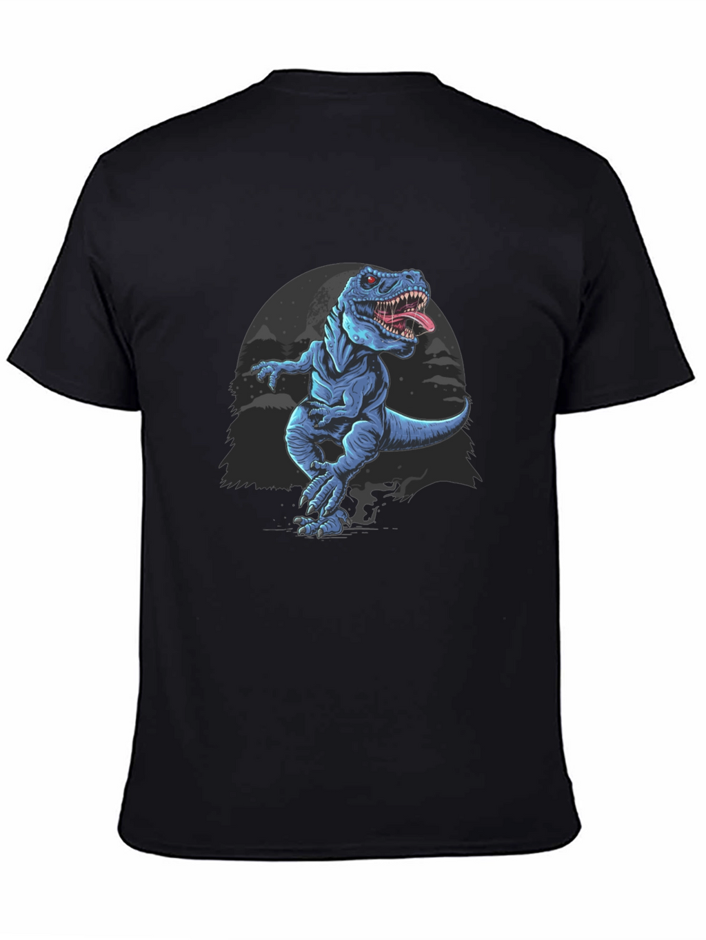 Dinosaur Graphic Tee - Black Cotton T-Shirt