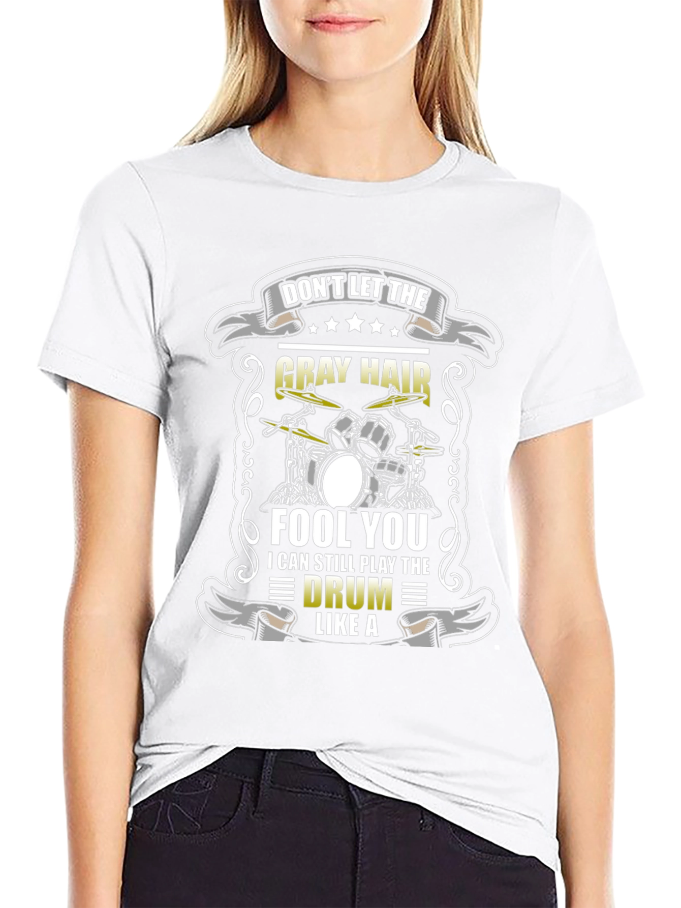 Gray Hair Drummer T-Shirt