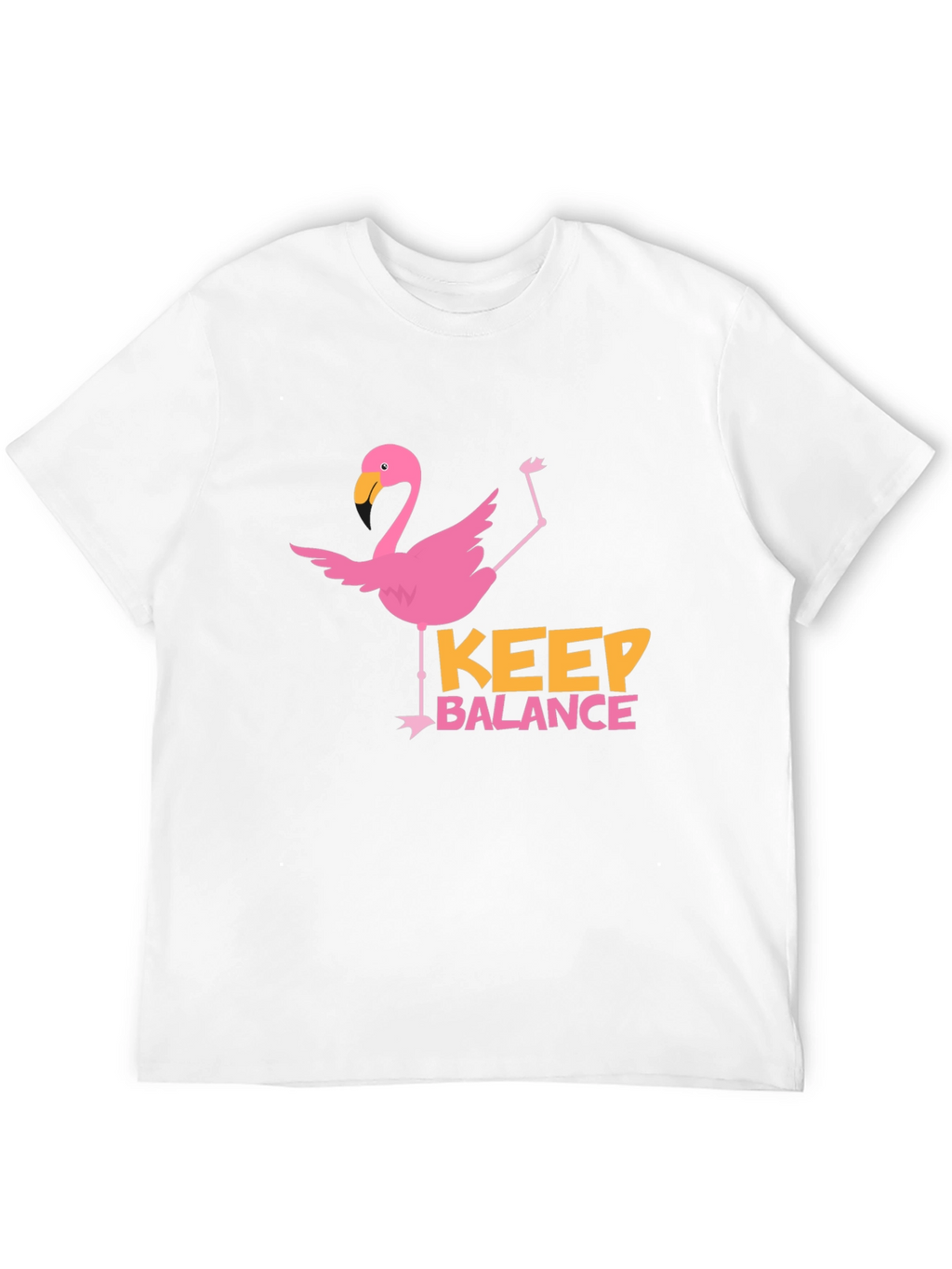 Flamingo Keep Balance Graphic Black T-Shirt