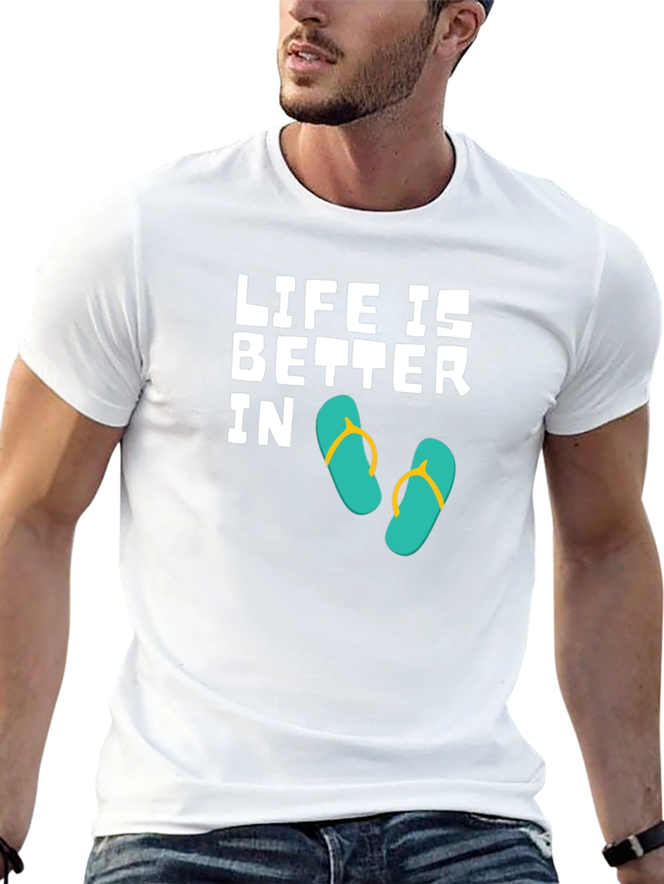 Life is Better In Flip Flops Black T-Shirt
