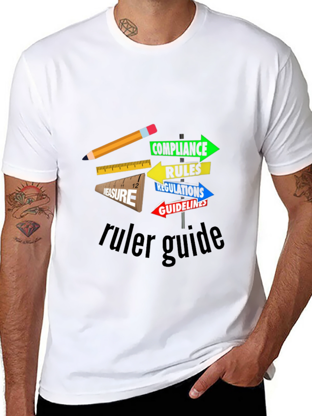 Ruler Guide Compliance T-Shirt - Unique Graphic Tee