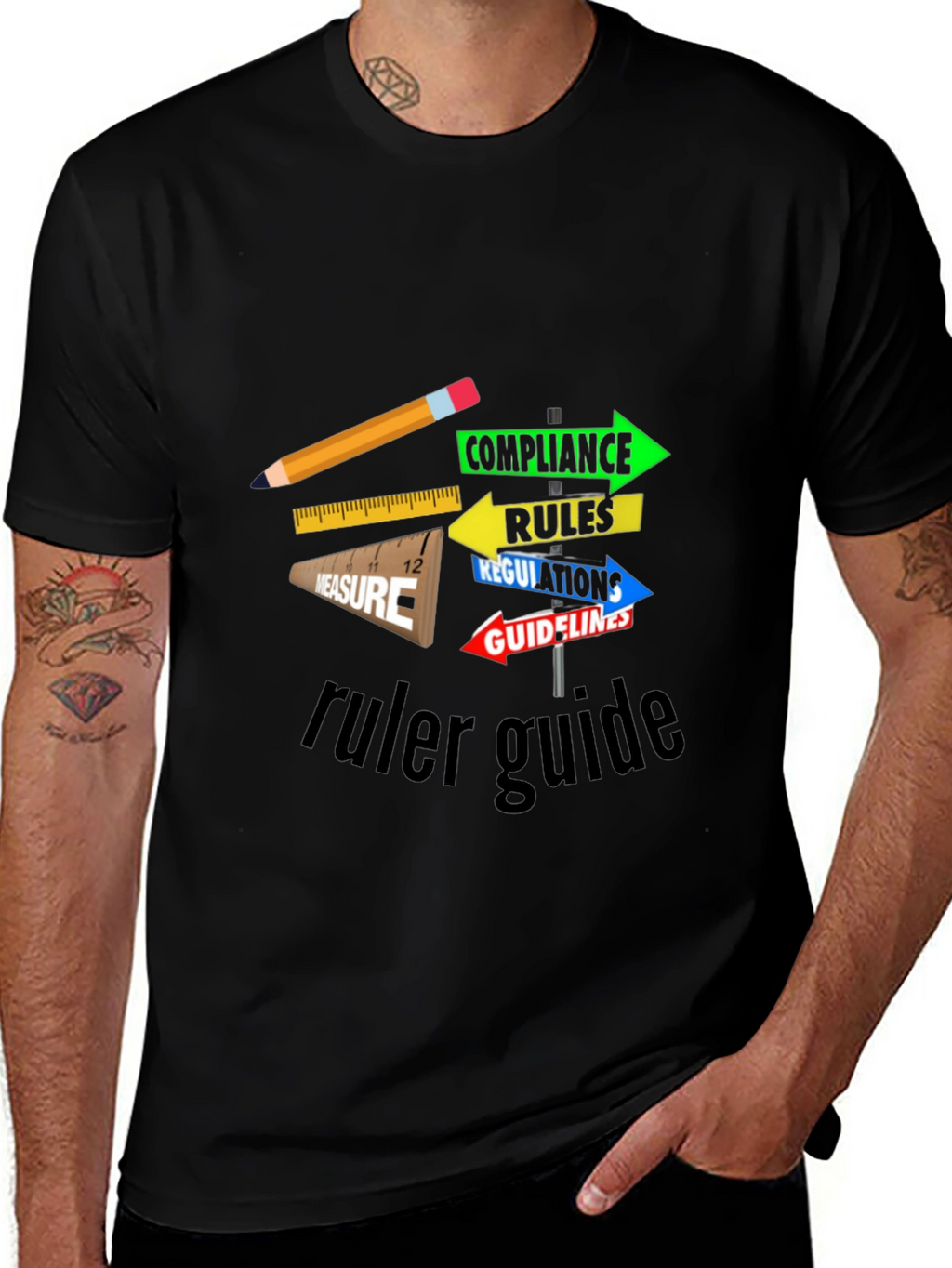 Ruler Guide Compliance T-Shirt - Unique Graphic Tee