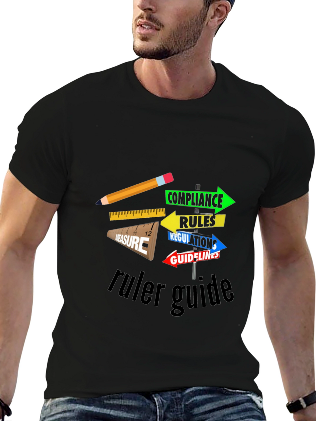 Ruler Guide Compliance T-Shirt - Unique Graphic Tee