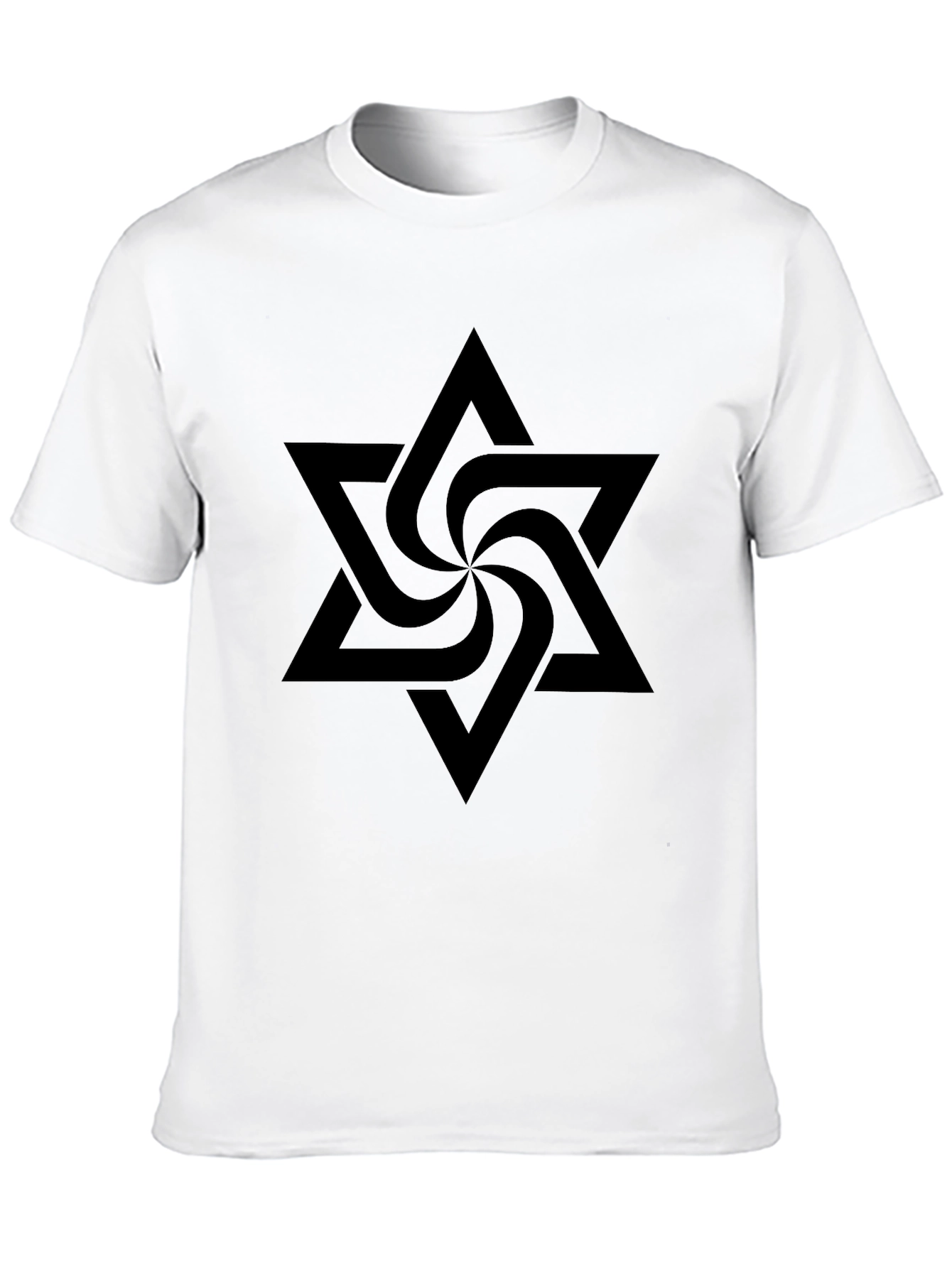 Black Geometric Star Graphic T-Shirt
