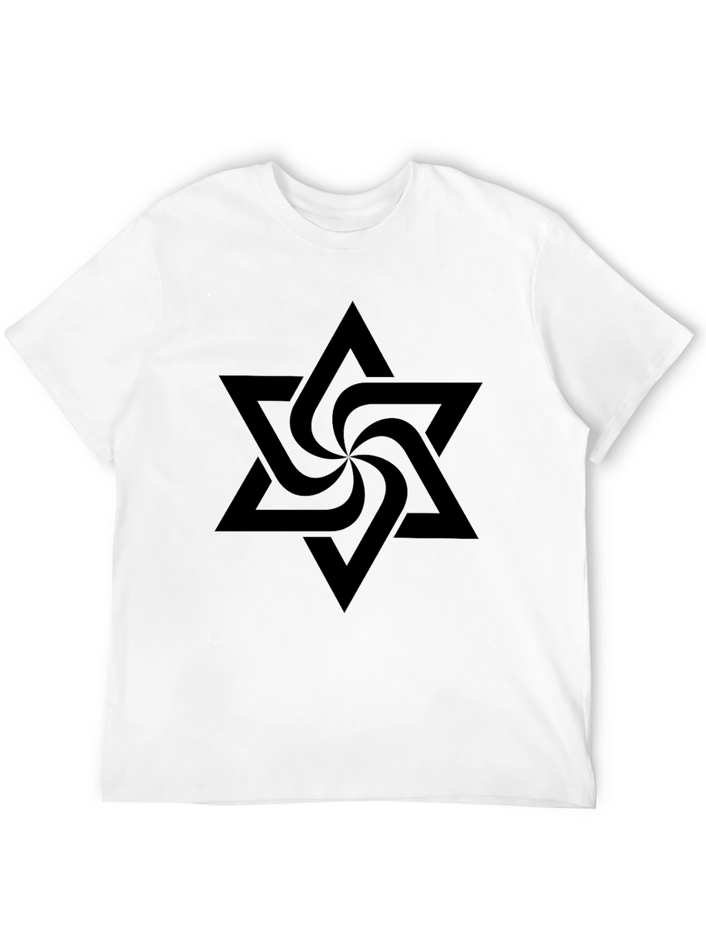 Black Geometric Star Graphic T-Shirt