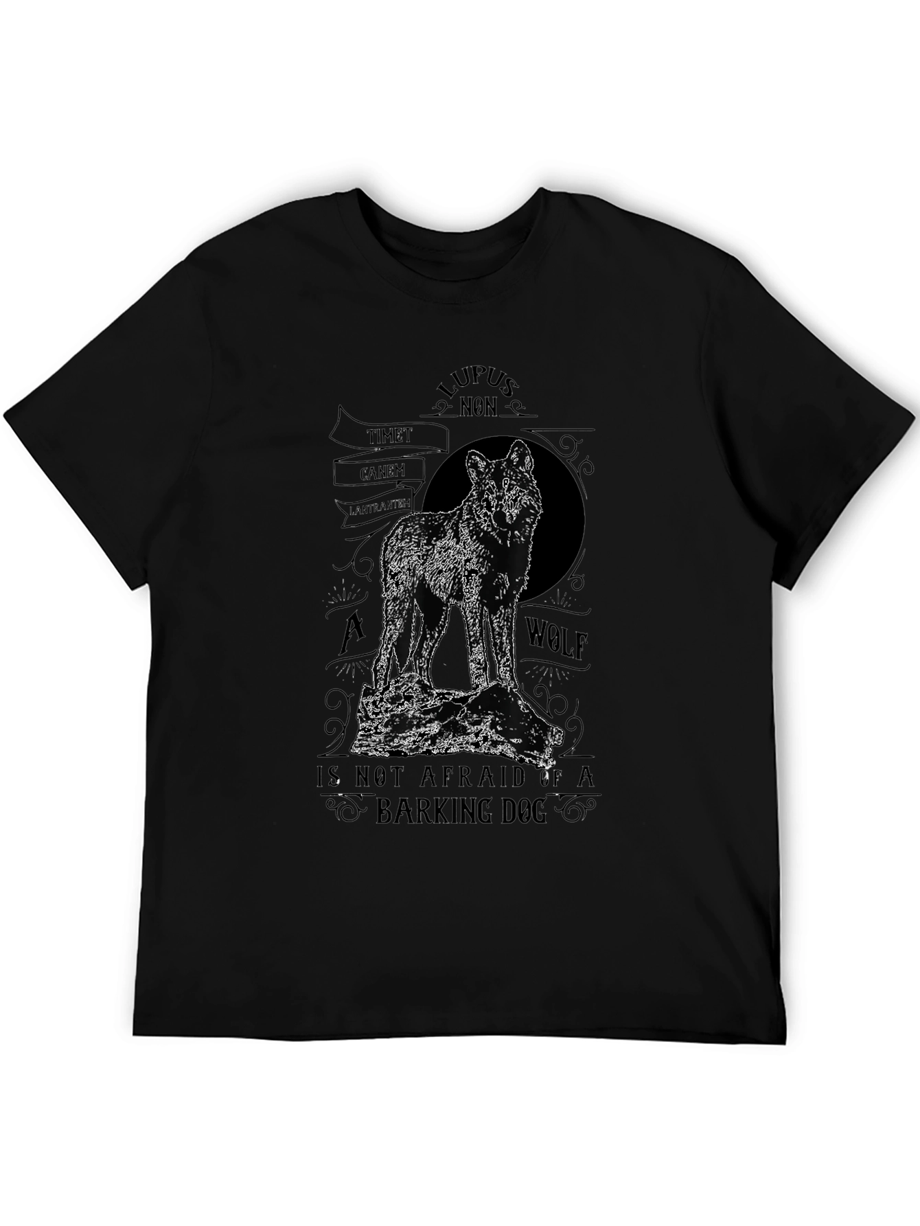 Wolf T-Shirt - Lupus Non Timet Canem - Latin Quote