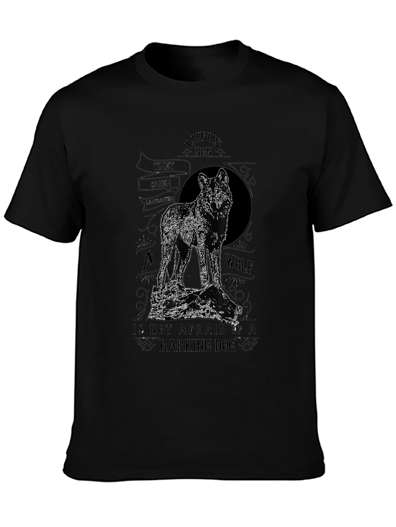 Wolf T-Shirt - Lupus Non Timet Canem - Latin Quote