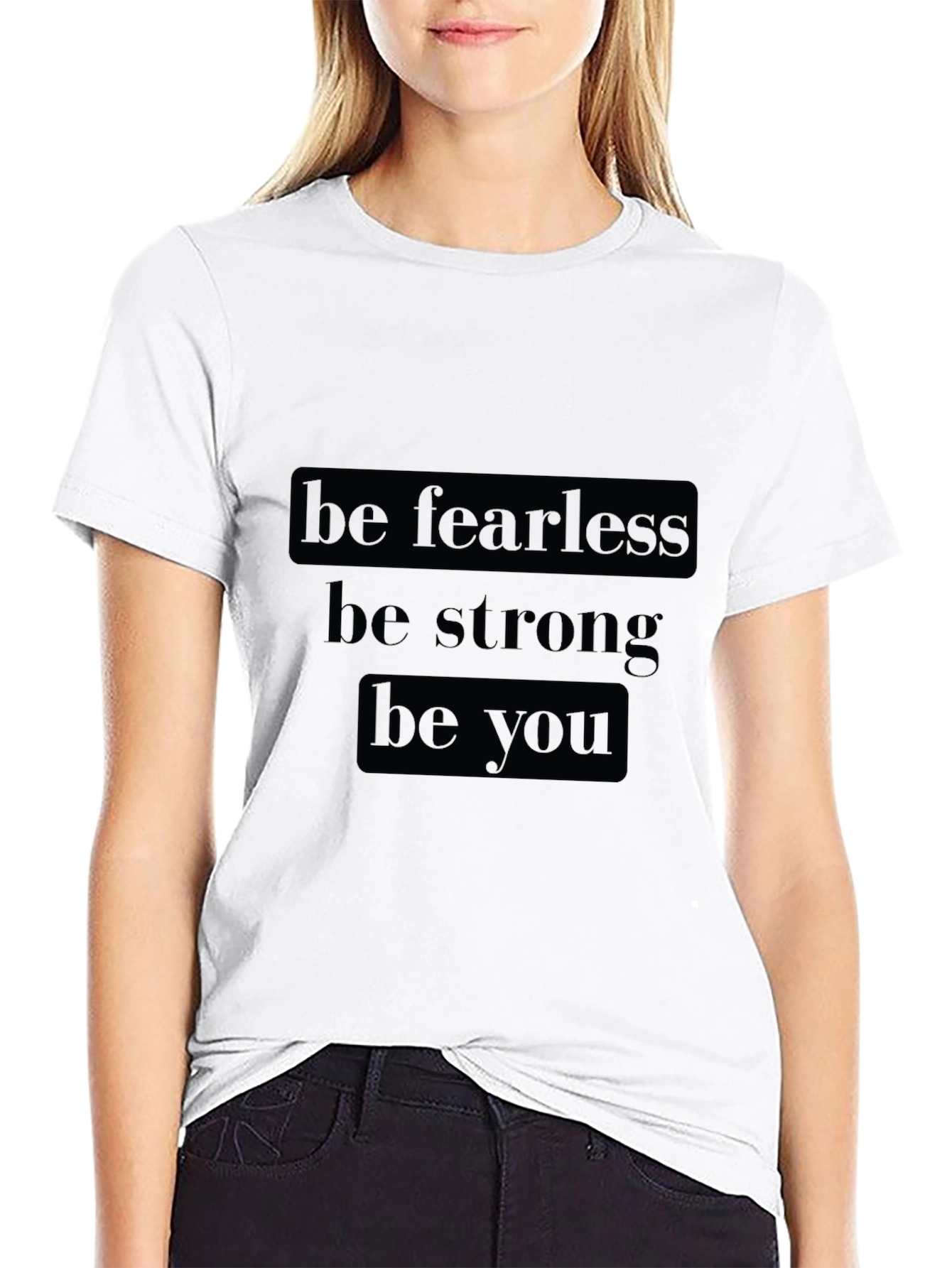 Be Fearless Graphic Tee - Motivational Black T-Shirt