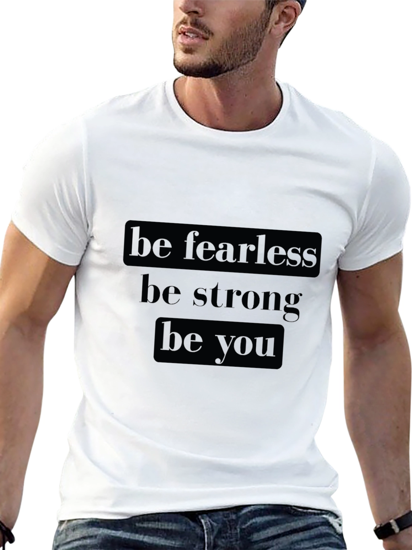 Be Fearless Graphic Tee - Motivational Black T-Shirt