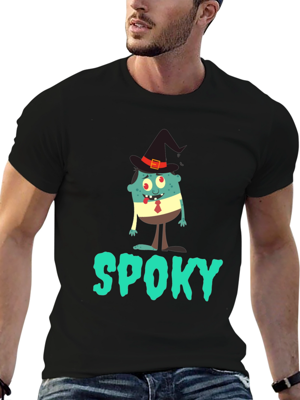 Spooky Halloween T-Shirt: Cartoon Monster Witch