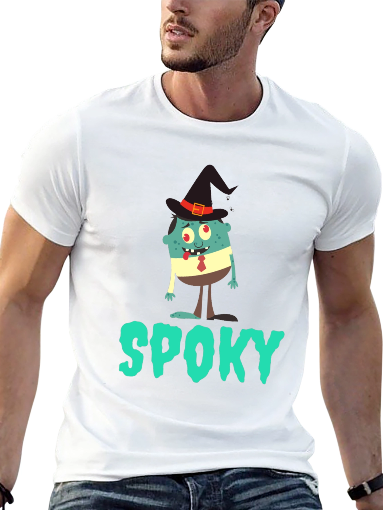 Spooky Halloween T-Shirt: Cartoon Monster Witch