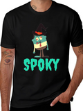 Spooky Halloween T-Shirt: Cartoon Monster Witch