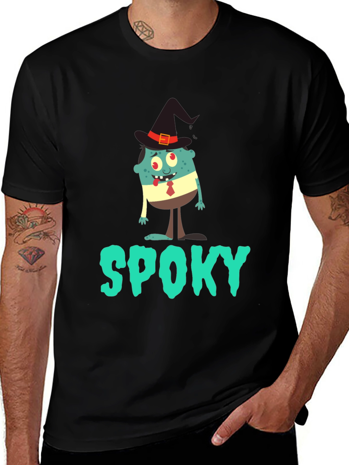 Spooky Halloween T-Shirt: Cartoon Monster Witch