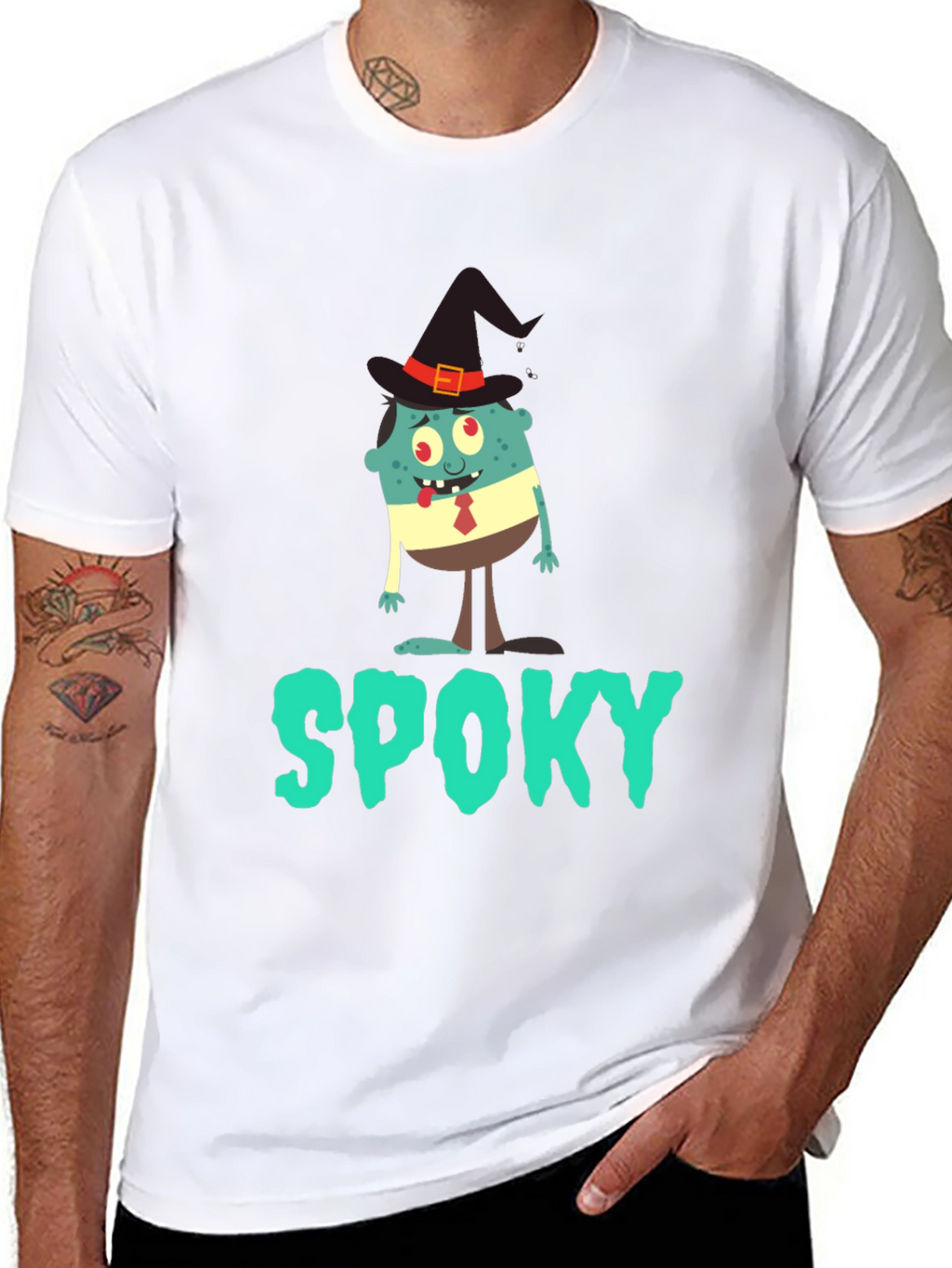 Spooky Halloween T-Shirt: Cartoon Monster Witch