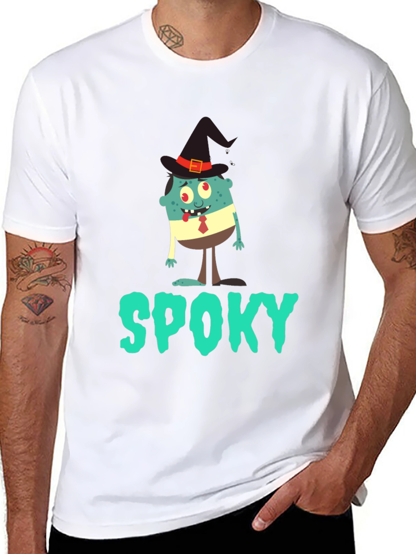 Spooky Halloween T-Shirt: Cartoon Monster Witch