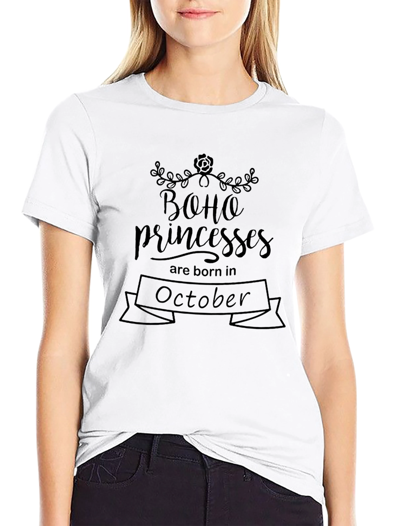 Boho Princess October Birthday T-Shirt