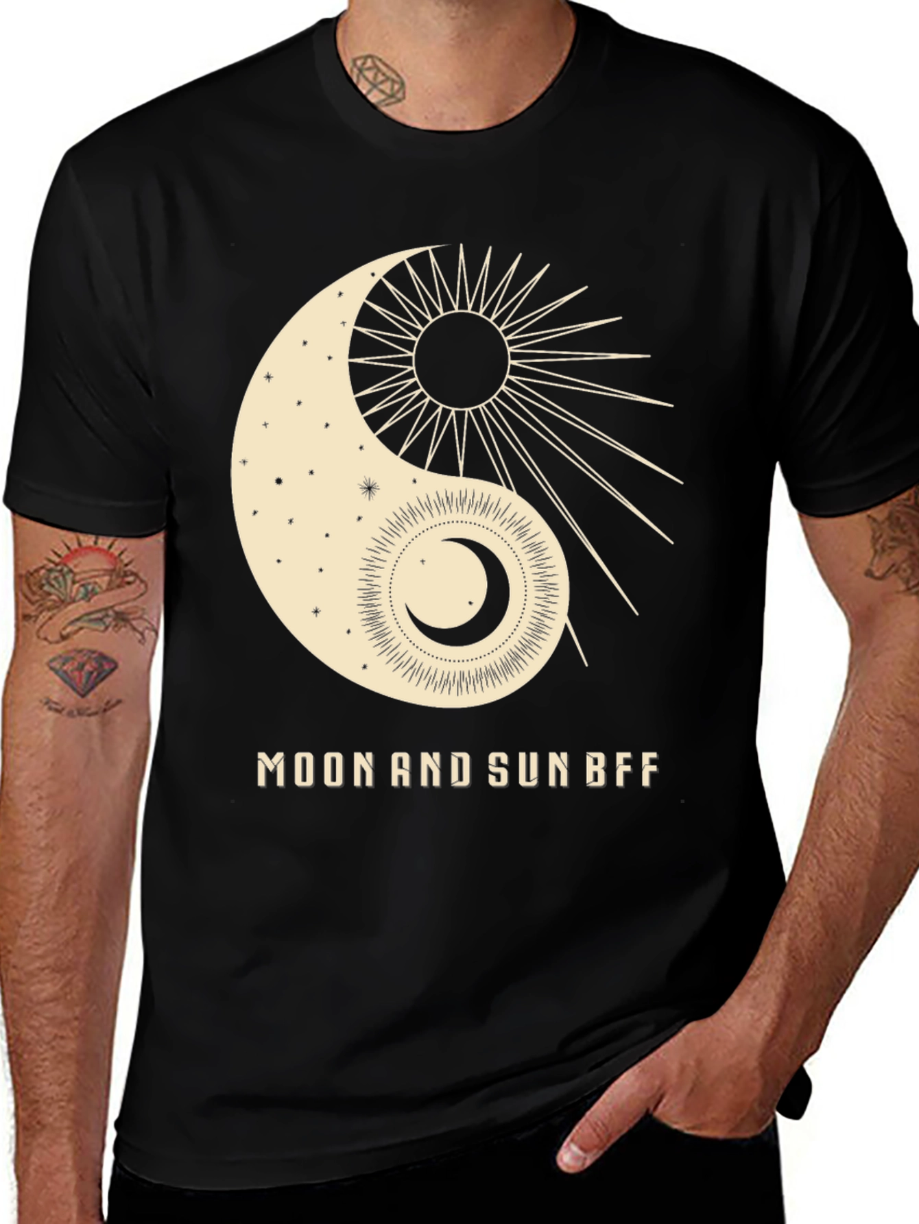 Yin Yang Moon and Sun BFF Graphic Tee