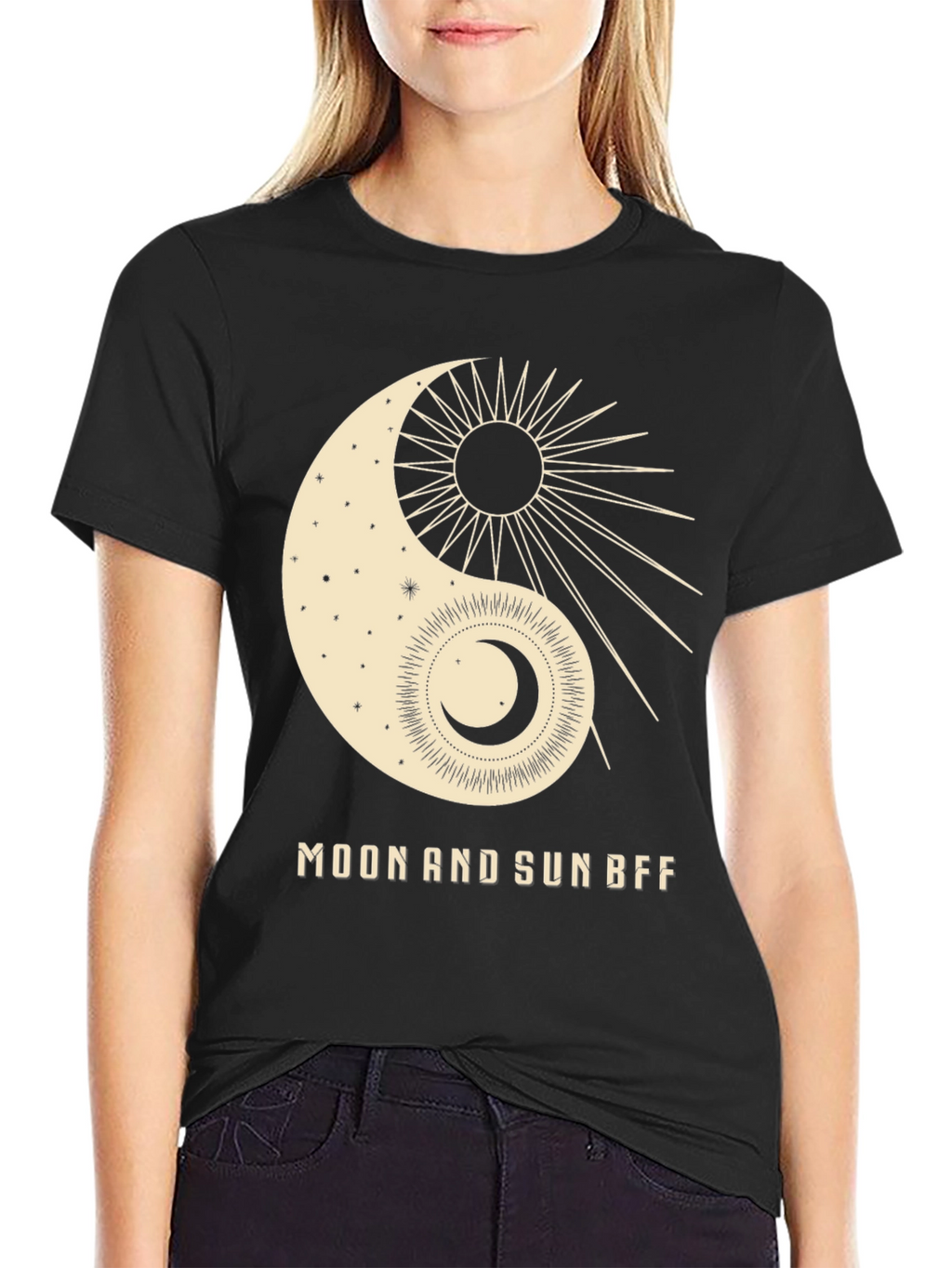 Yin Yang Moon and Sun BFF Graphic Tee