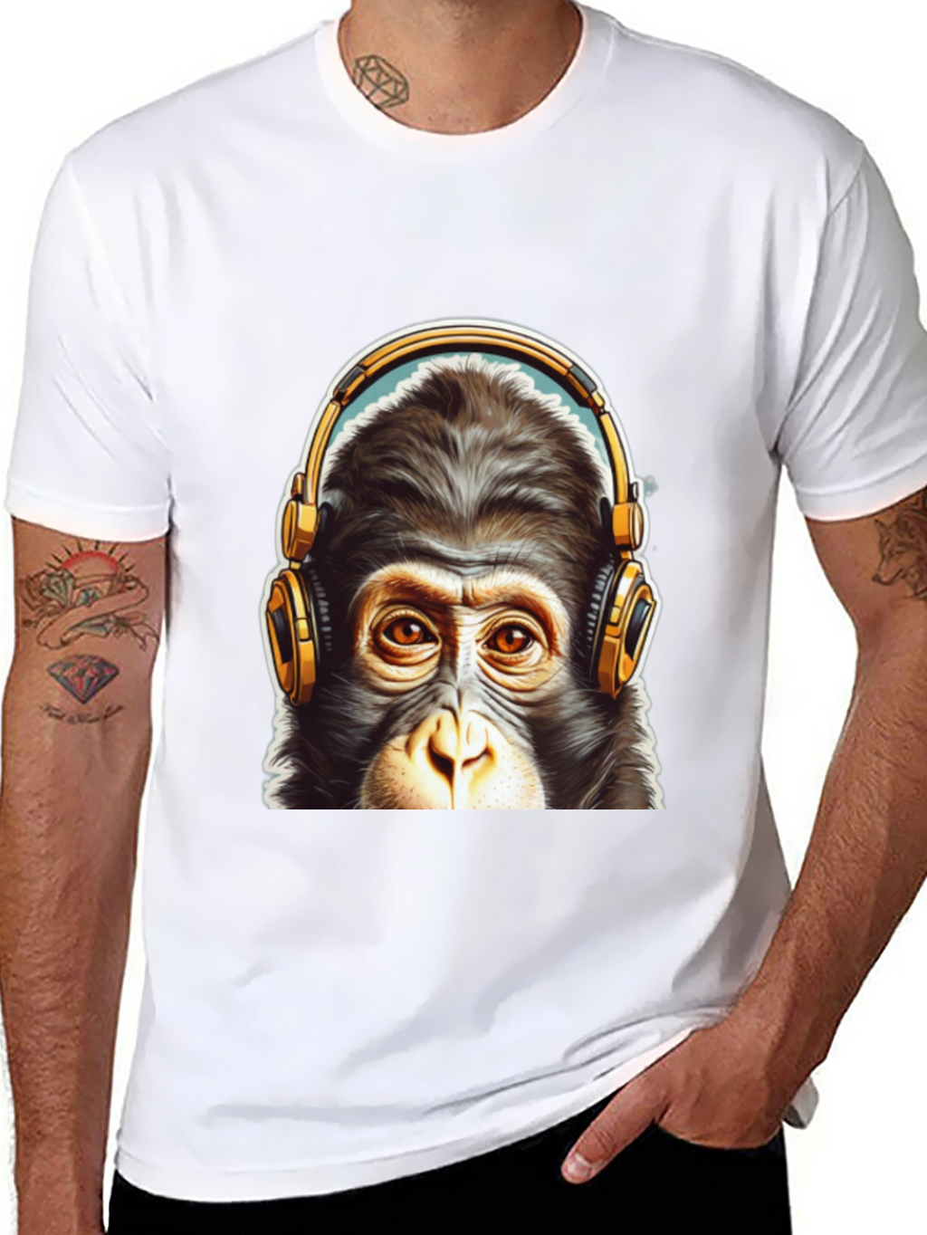 Cool Monkey Headphone Graphic Tee