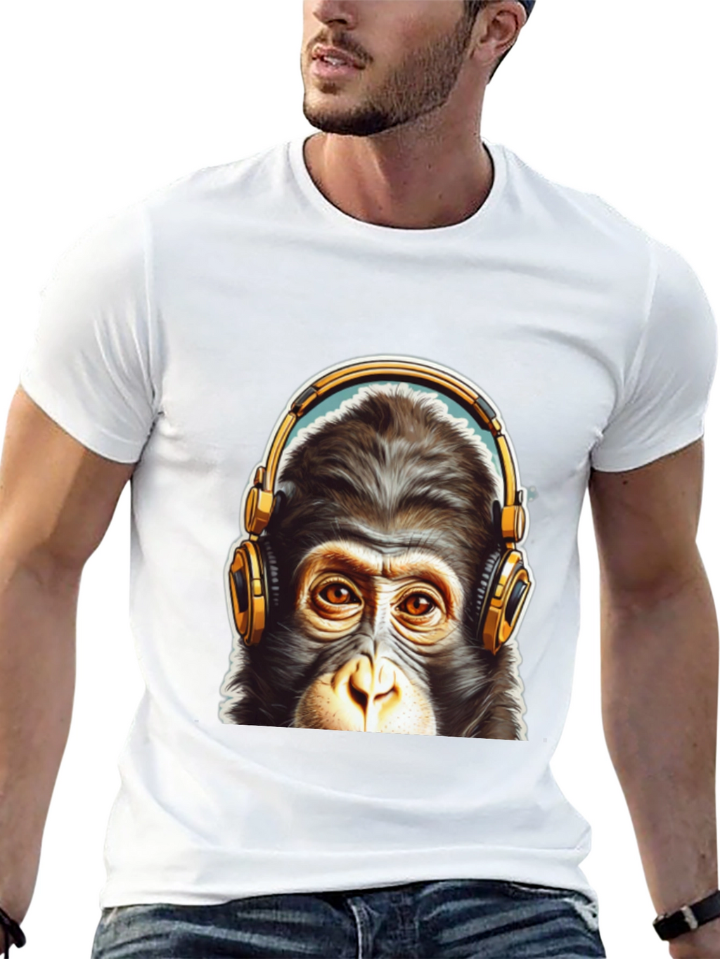 Cool Monkey Headphone Graphic Tee