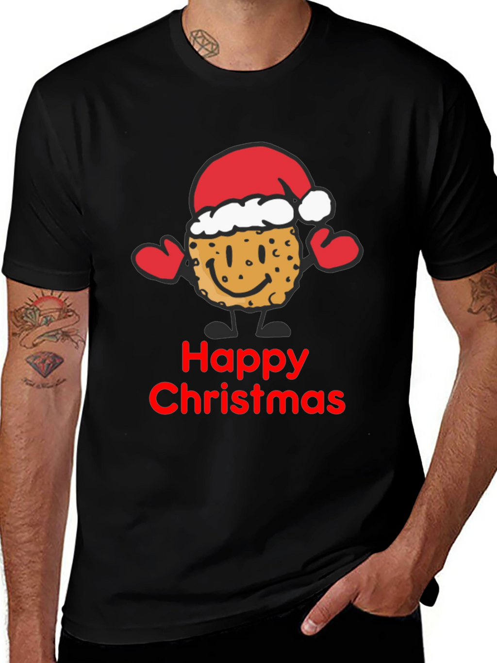 Happy Christmas Cookie Santa T-Shirt