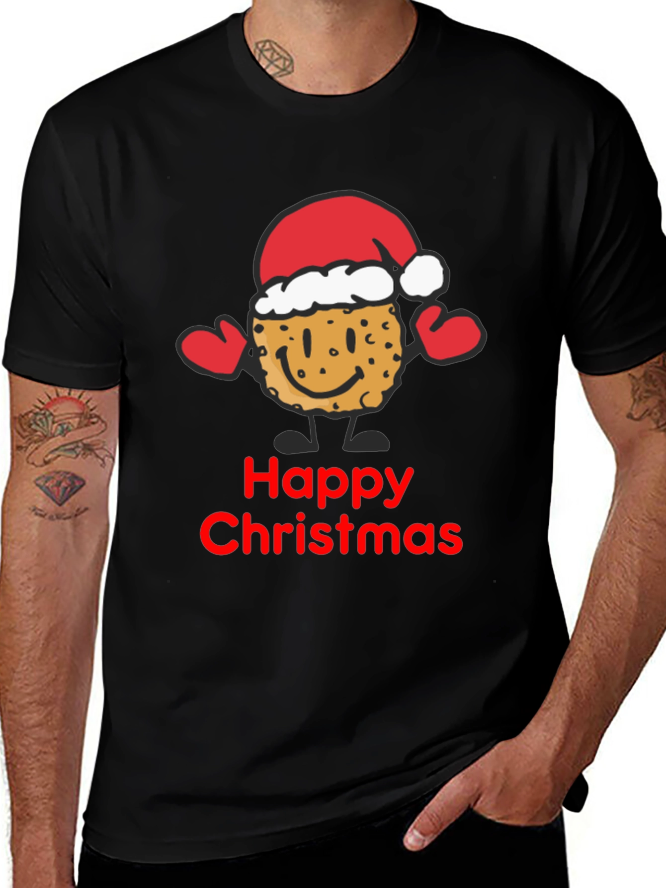 Happy Christmas Cookie Santa T-Shirt