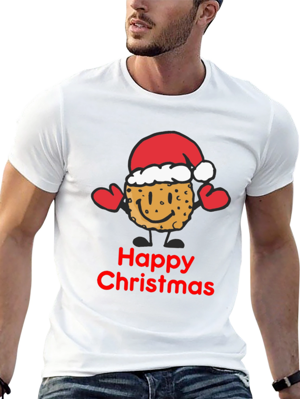 Happy Christmas Cookie Santa T-Shirt