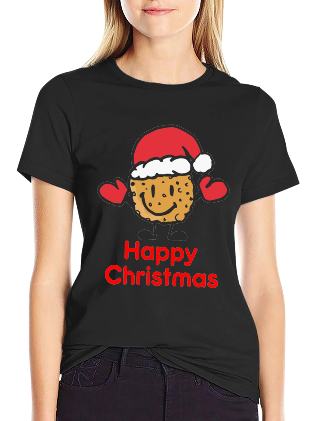Happy Christmas Cookie Santa T-Shirt