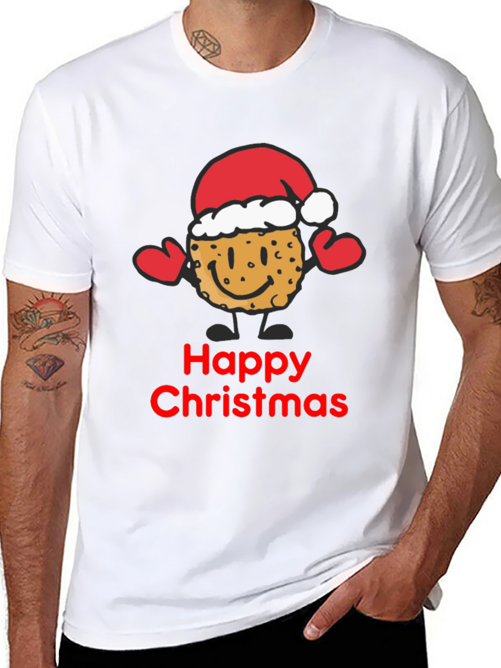 Happy Christmas Cookie Santa T-Shirt