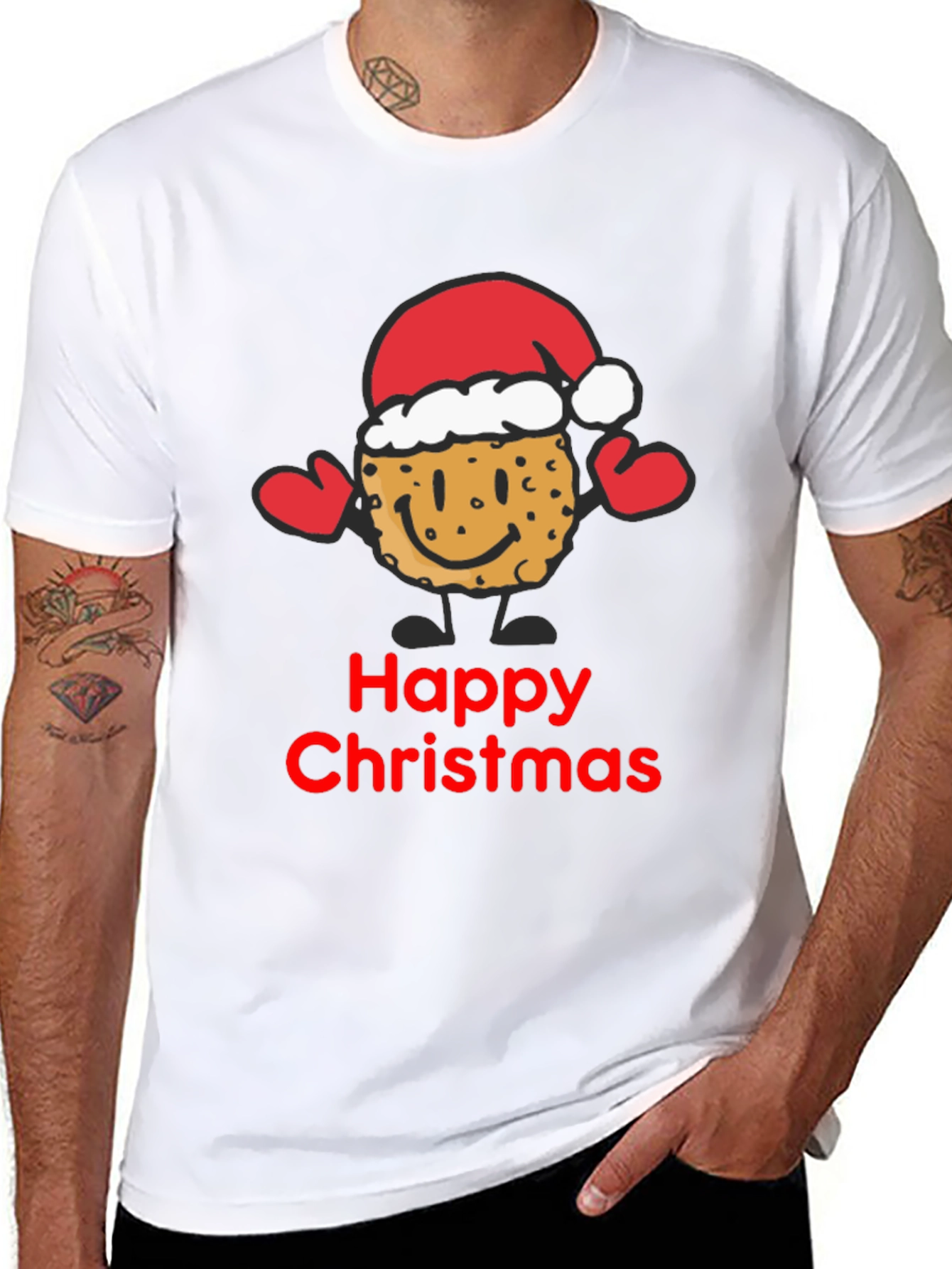 Happy Christmas Cookie Santa T-Shirt