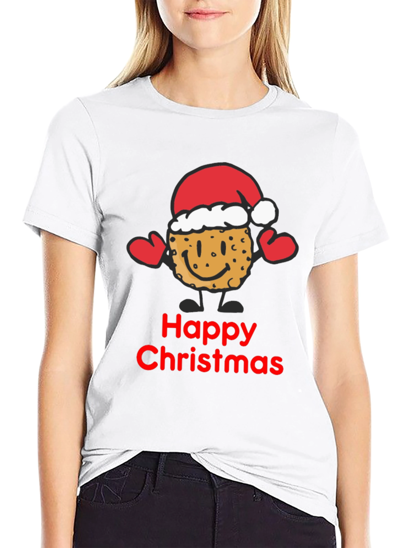 Happy Christmas Cookie Santa T-Shirt