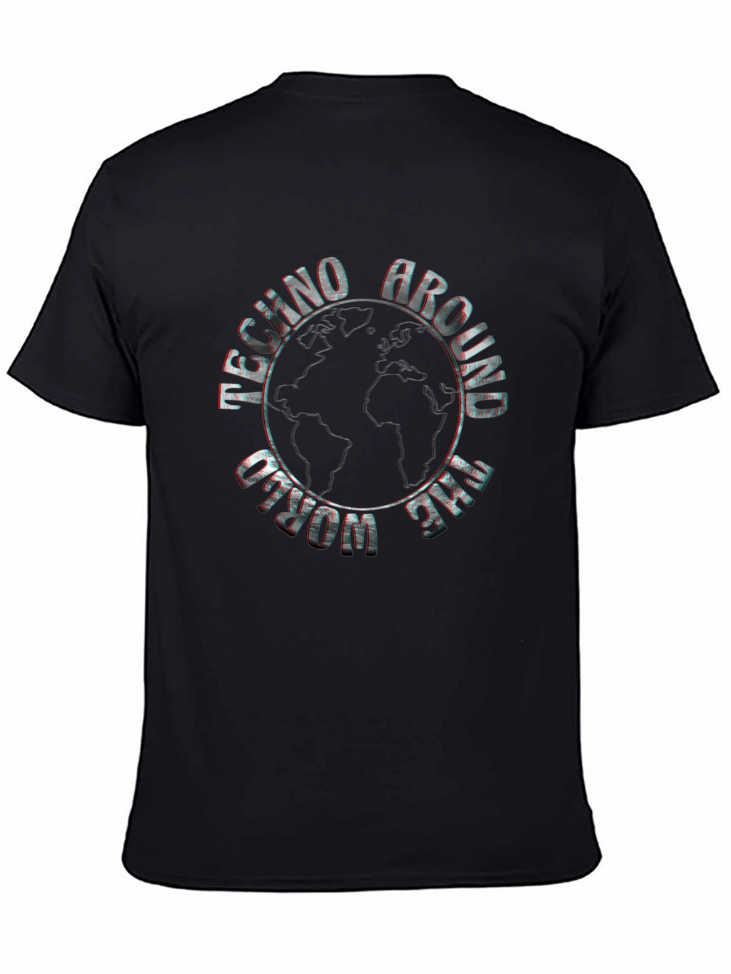 Techno Around The World Black Graphic Tee