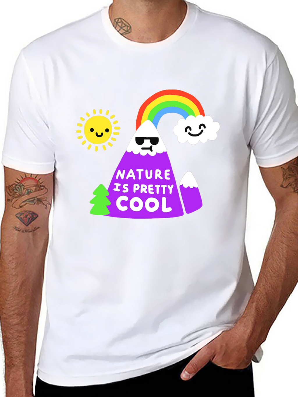 Nature is Pretty Cool Graphic Tee - Black