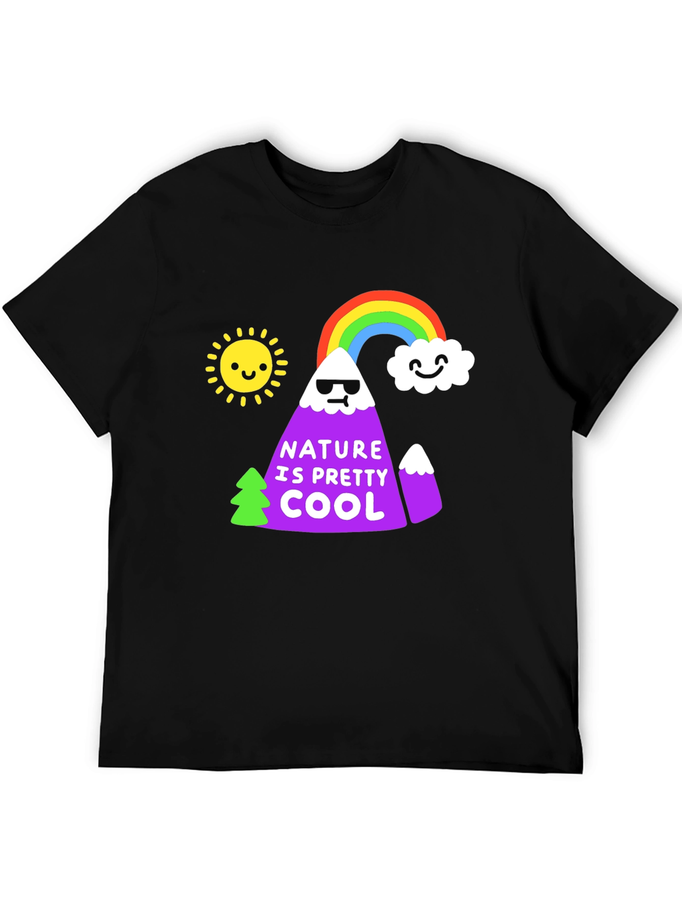 Nature is Pretty Cool Graphic Tee - Black