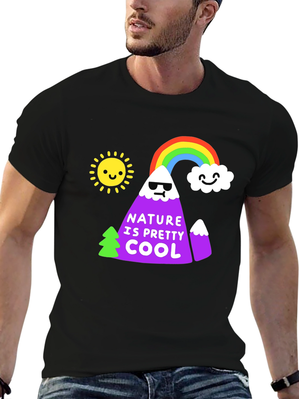 Nature is Pretty Cool Graphic Tee - Black